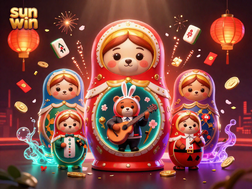 Join the excitement at sun win with vibrant casino-themed illustrations featuring adorable characters.