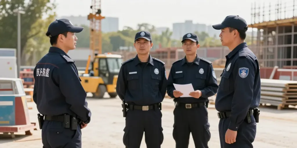Construction Site Security by licensed professionals in a safe environment, ensuring peace of mind for local businesses.