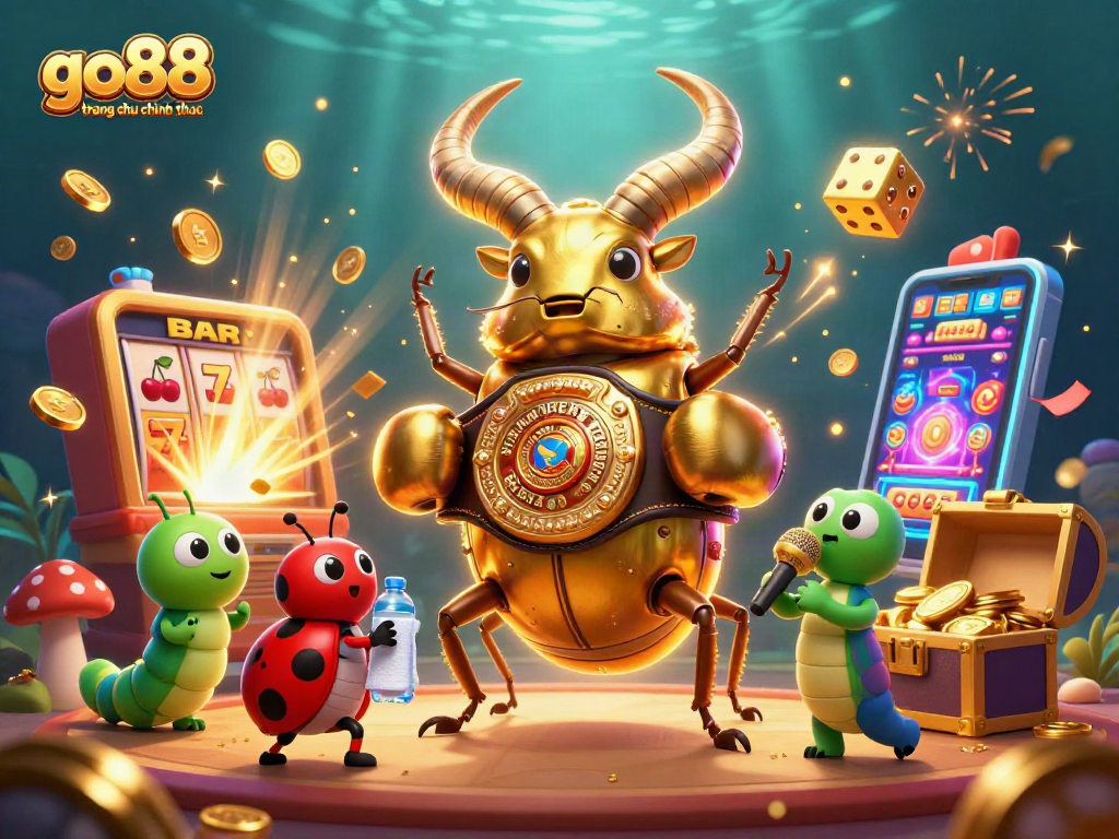 Engage with go88 trang chu chinh thuc in this vibrant 3D illustration showcasing dynamic casino elements.