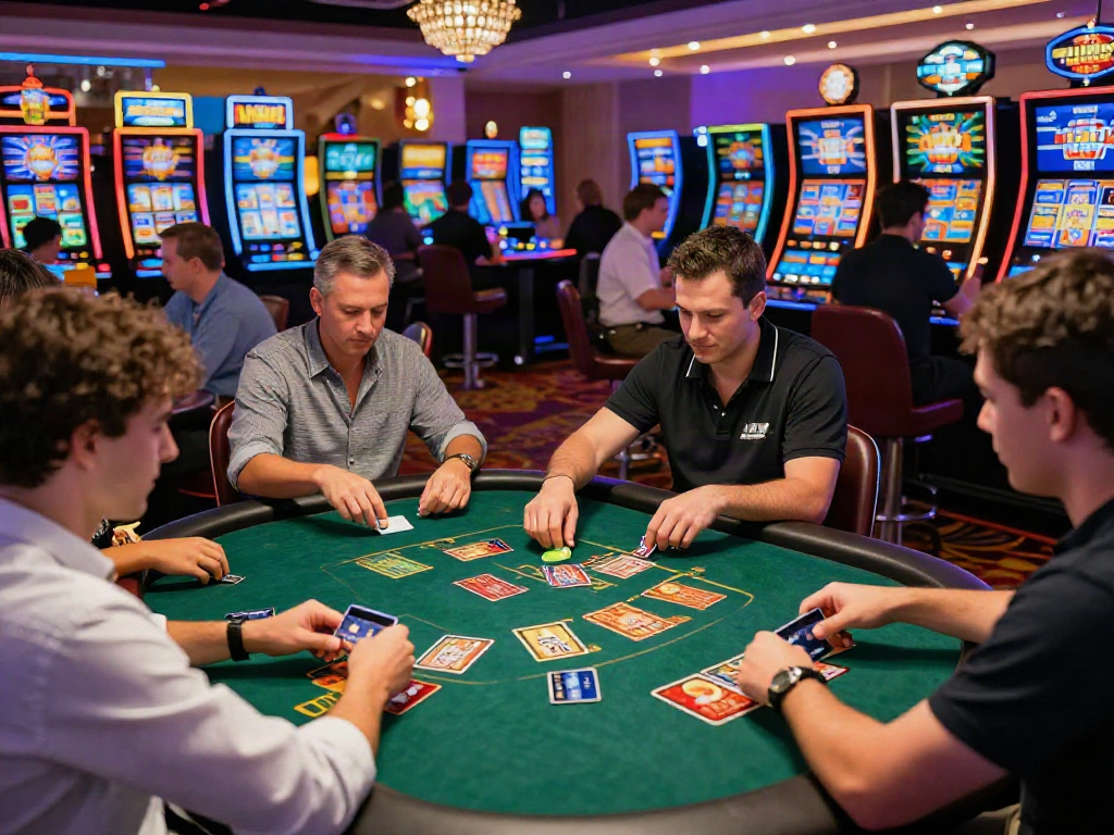 Exciting scene of players using credit cards at top credit card casinos.