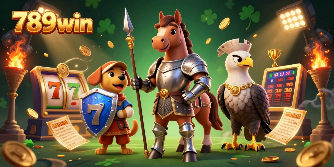 Bet on 789win with exciting slot reels and a knight theme in a vibrant casino scene.