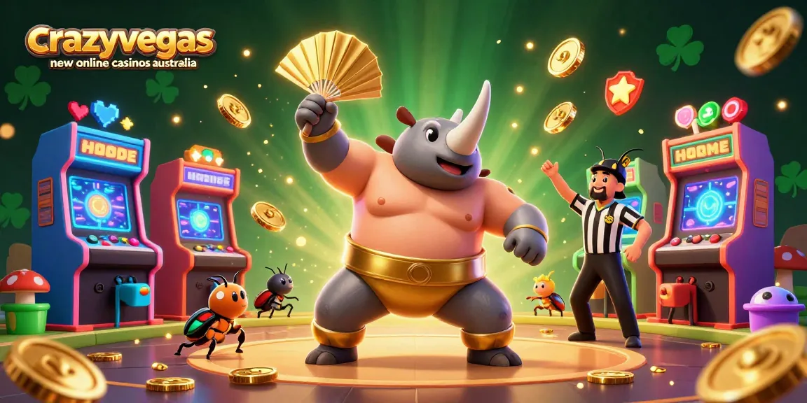 Experience exciting wins at crazyvegas new online casinos australia with a vibrant casino-themed illustration.